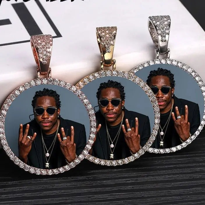 Custom Photo Memory Medallions Necklace With Tennis Chain With Cubic Zircon Chains nowadaysfashion