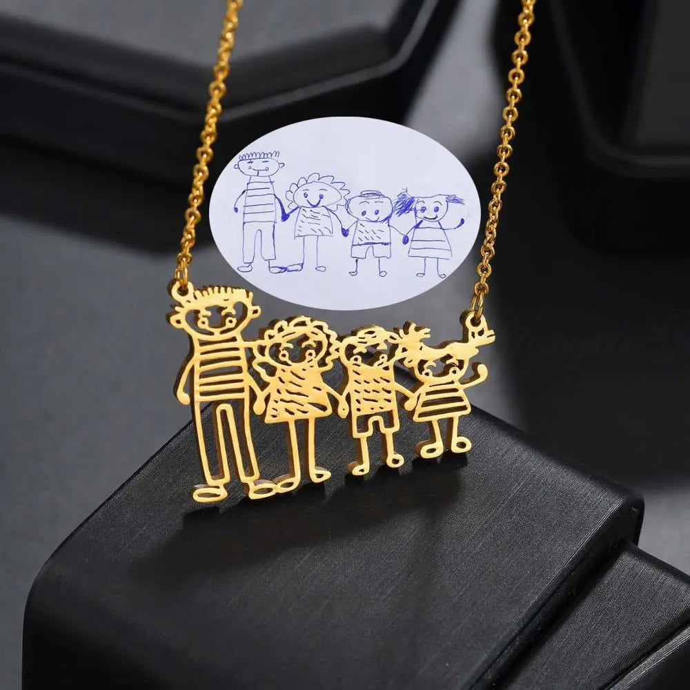 Custom Photo Necklace Custom Picture Nameplate Pendant Necklace for Kids Memory Jewelry - Blade & Thread
