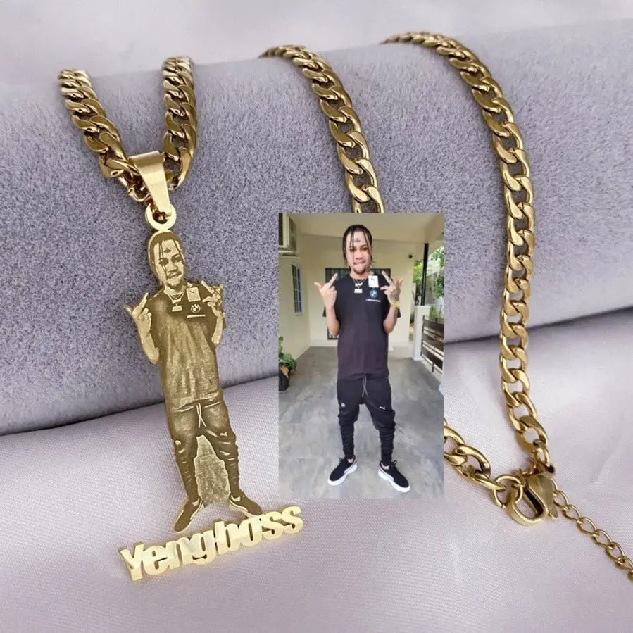 Custom Photo Necklace Custom Picture Nameplate Pendant Necklace for Kids Memory Jewelry - Blade & Thread