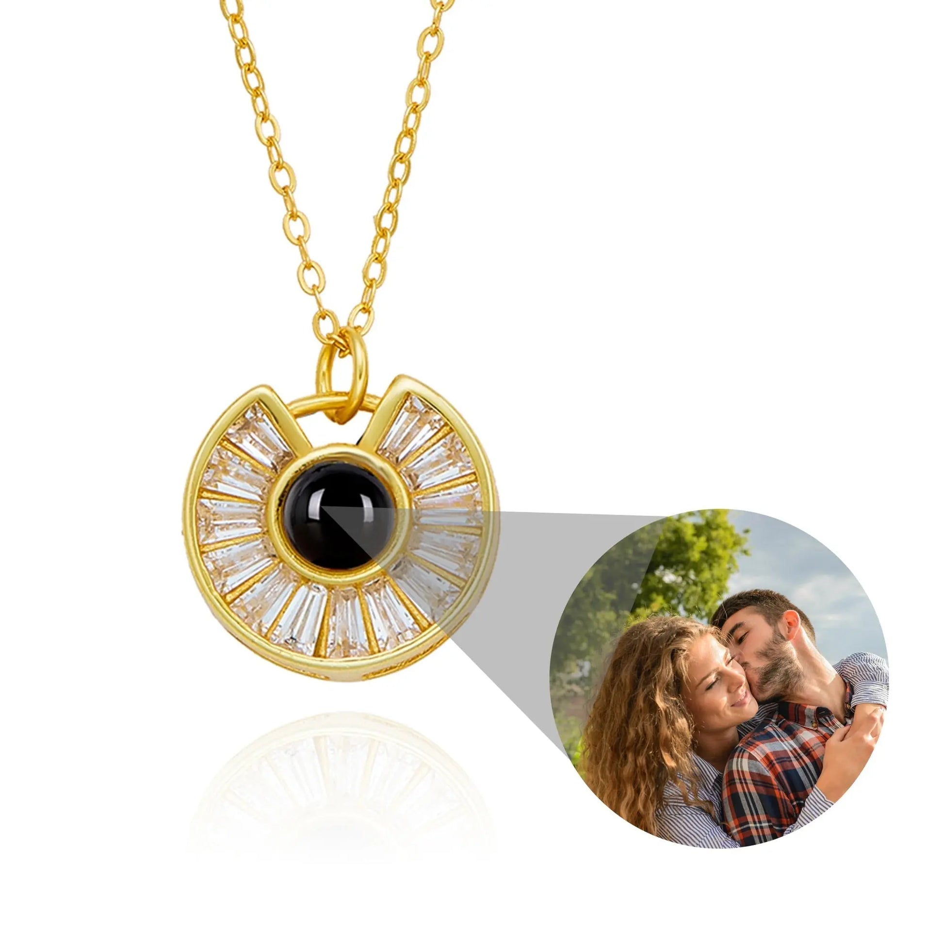 Custom Photo Necklace Flower Necklace Valentine's Day Romantic Gift - Blade & Thread