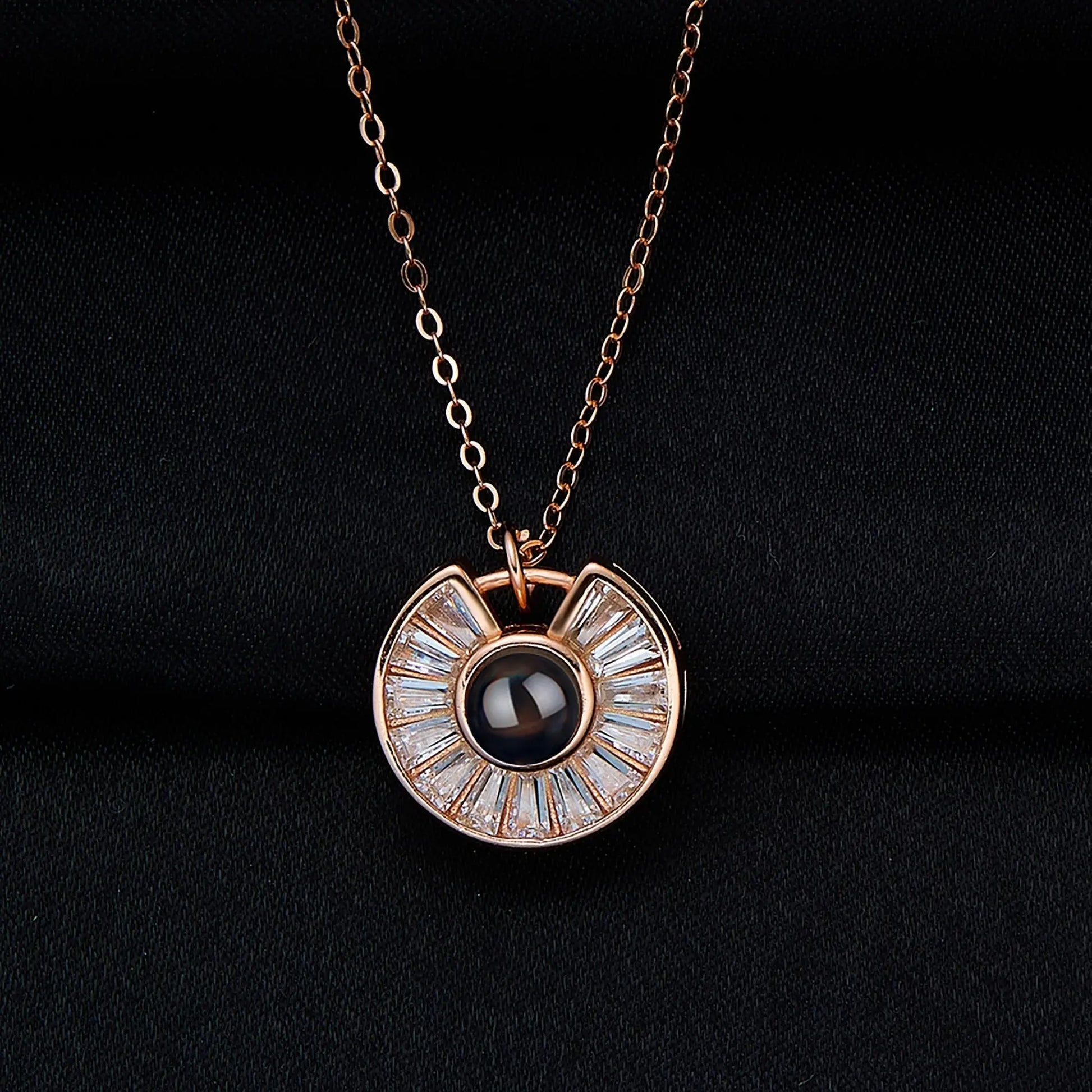 Custom Photo Necklace Flower Necklace Valentine's Day Romantic Gift - Blade & Thread