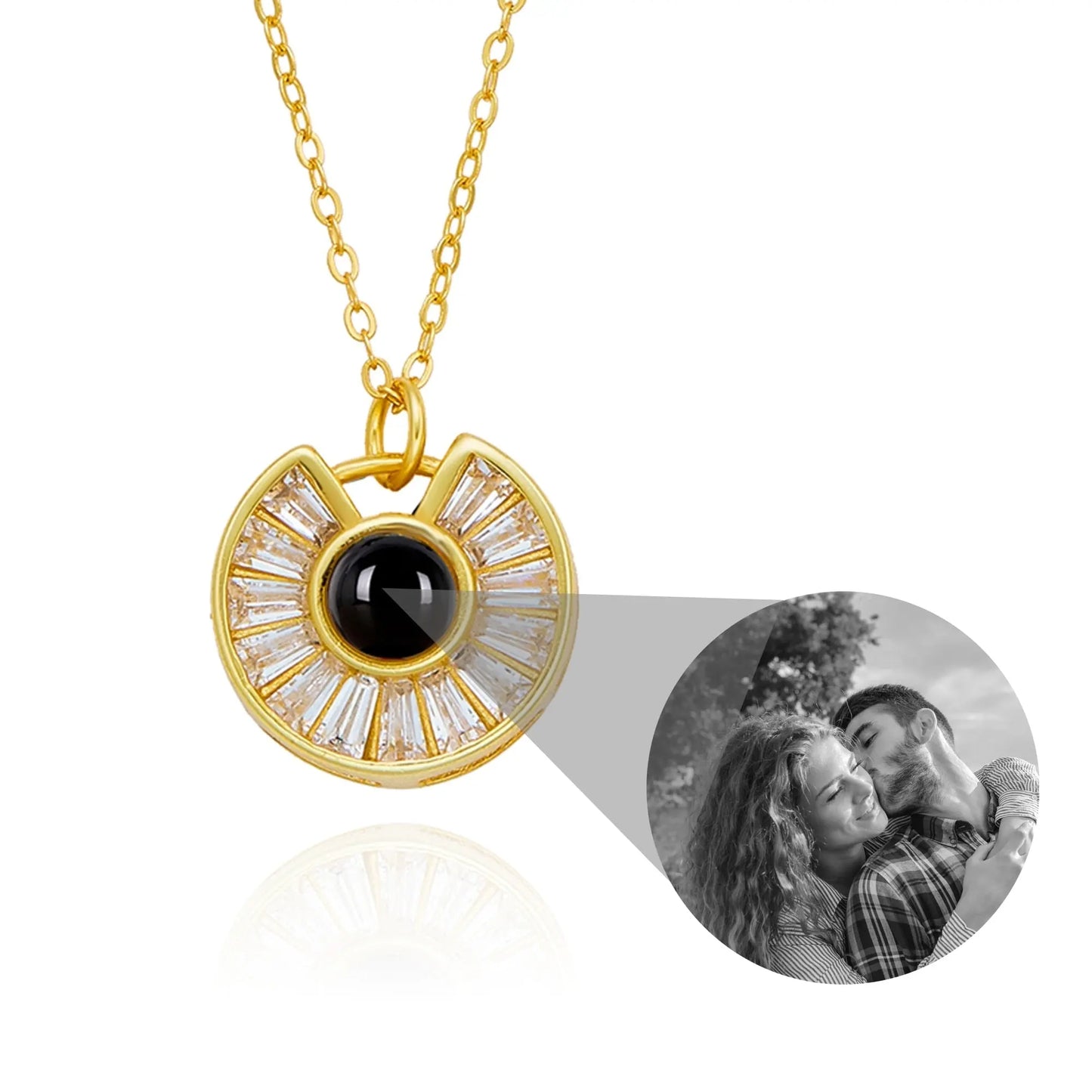 Custom Photo Necklace Flower Necklace Valentine's Day Romantic Gift - Blade & Thread
