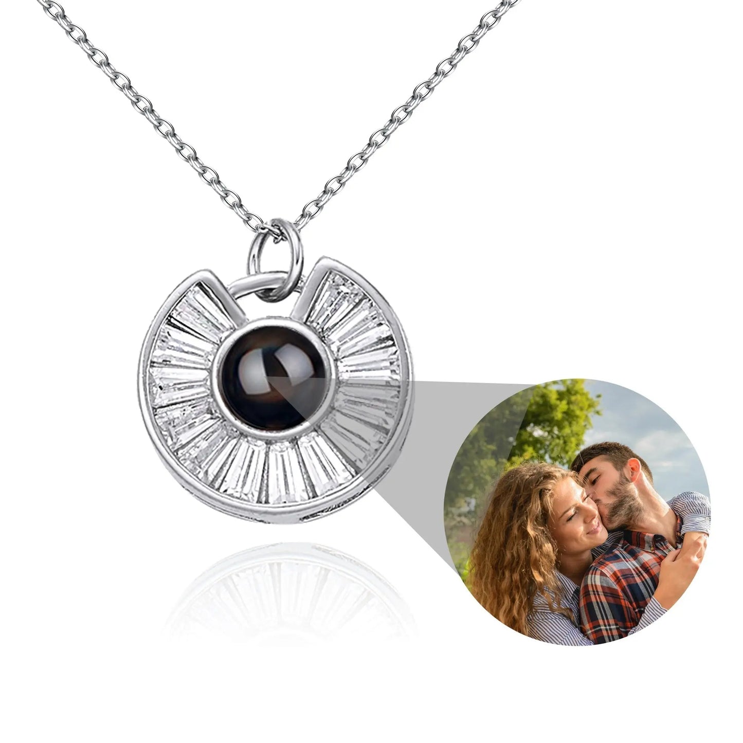 Custom Photo Necklace Flower Necklace Valentine's Day Romantic Gift - Blade & Thread