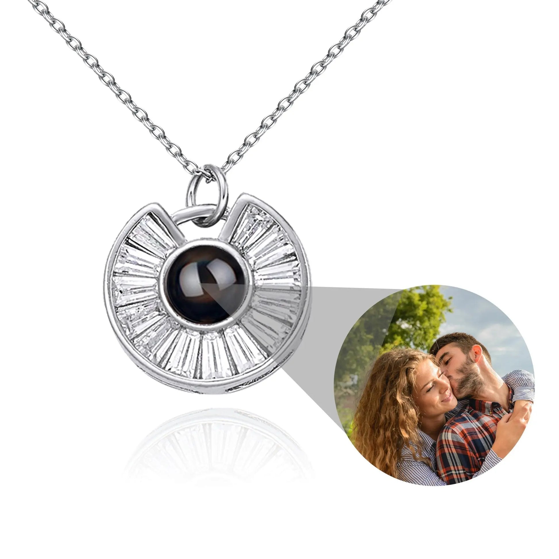 Custom Photo Necklace Flower Necklace Valentine's Day Romantic Gift - Blade & Thread