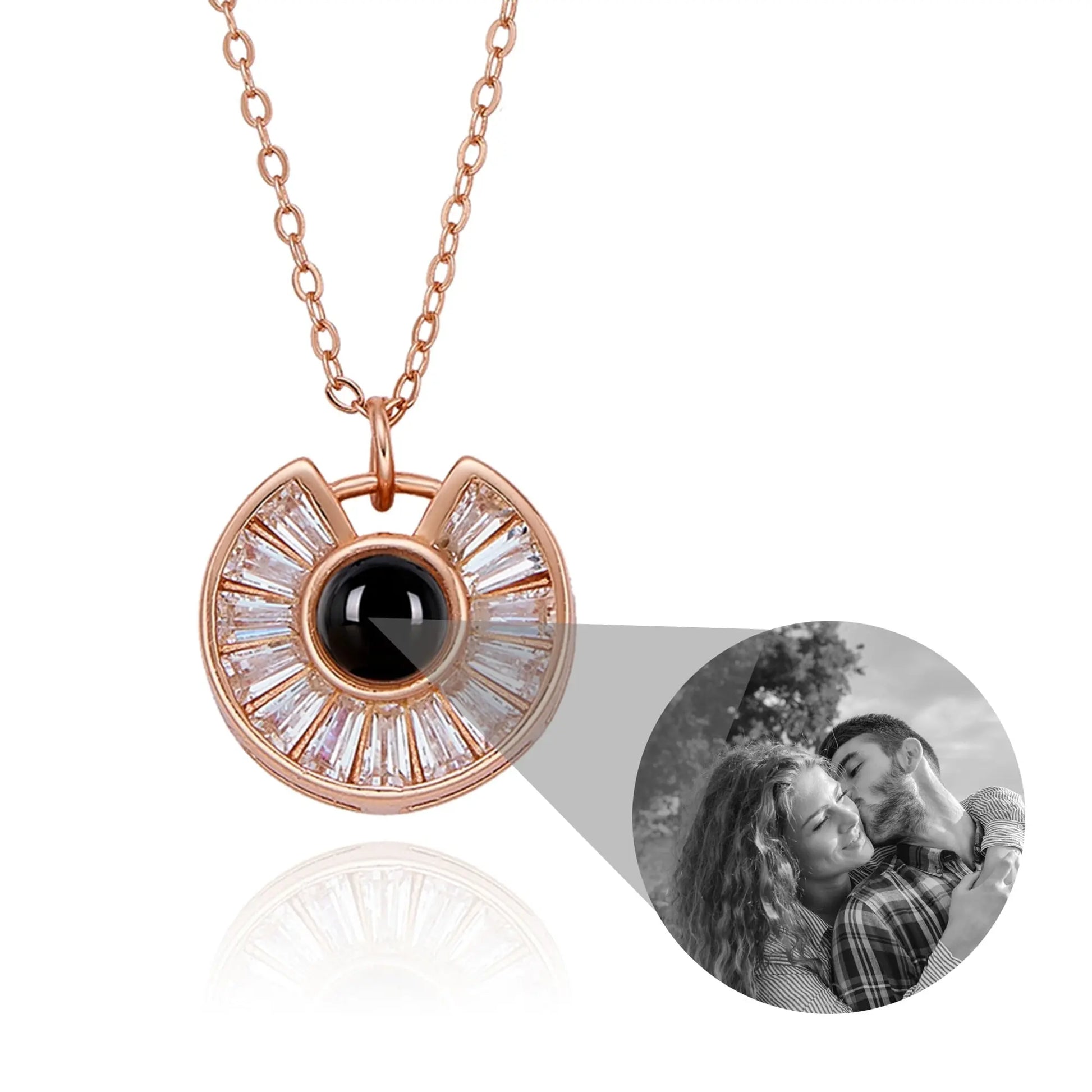 Custom Photo Necklace Flower Necklace Valentine's Day Romantic Gift - Blade & Thread