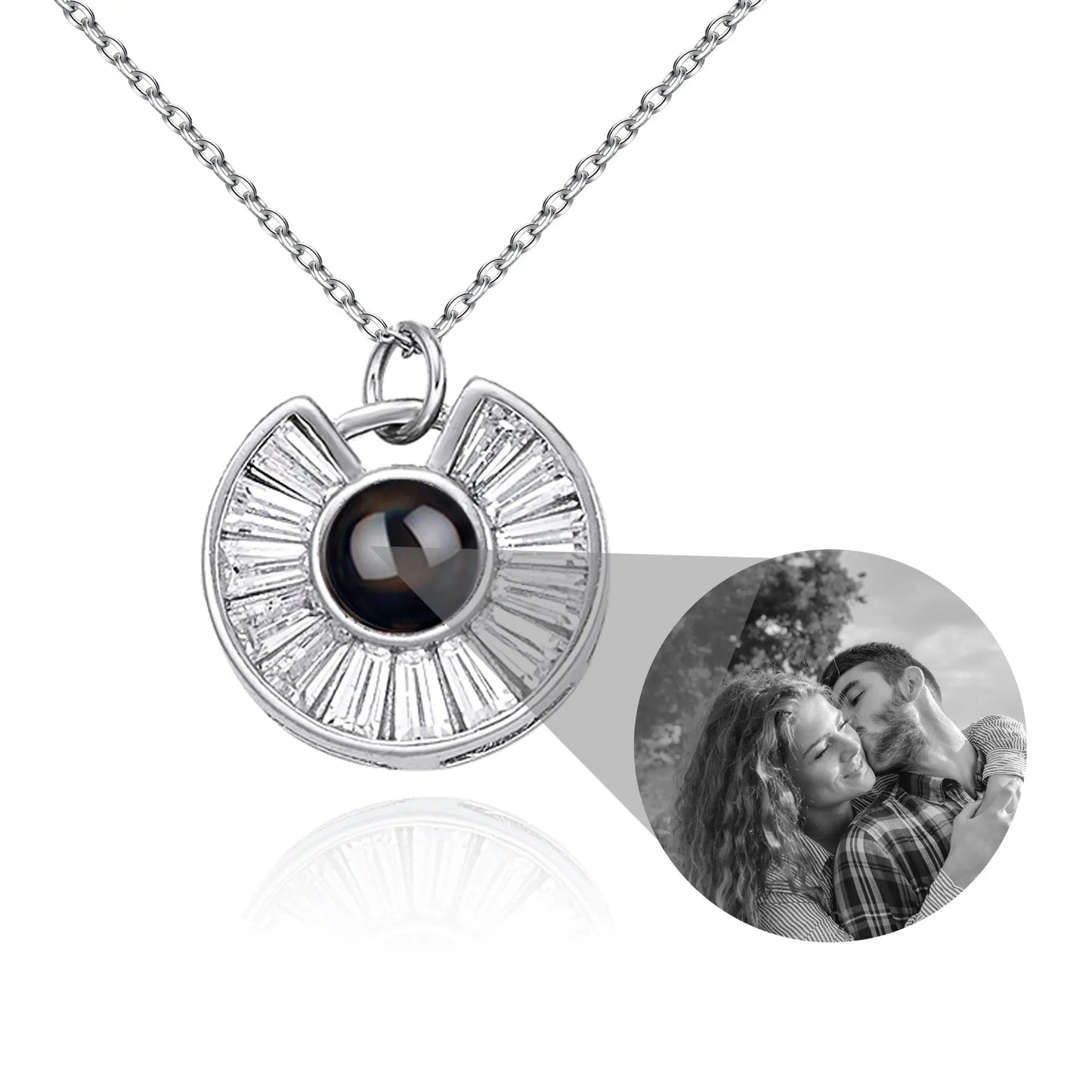 Custom Photo Necklace Flower Necklace Valentine's Day Romantic Gift - Blade & Thread