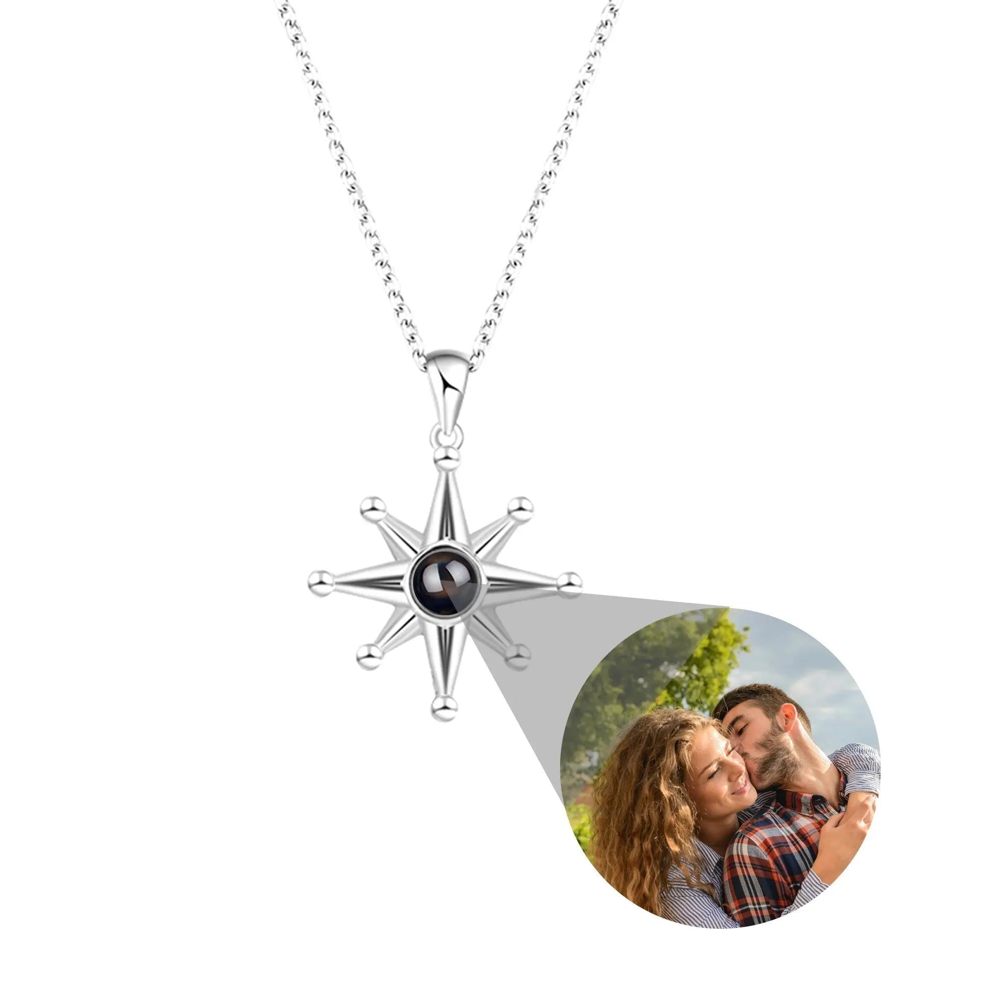 Custom Photo Necklace Flower Pendant Personalized Projection Jewelry nowadaysfashion