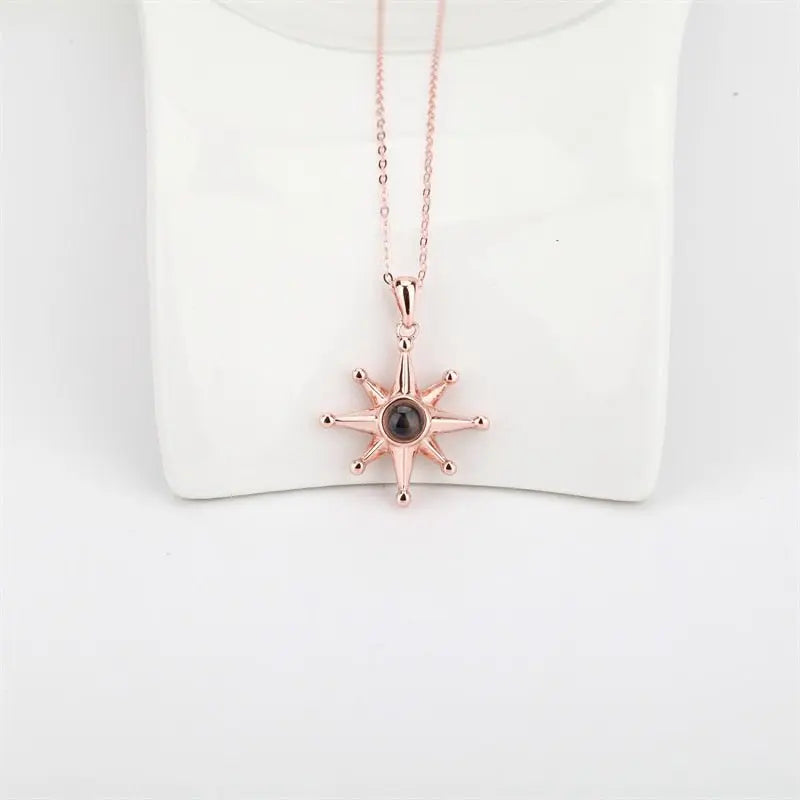 Custom Photo Necklace Flower Pendant Personalized Projection Jewelry nowadaysfashion