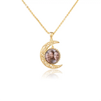 Custom Photo Necklace Moon Style Personalized 18k Gold Plated Pendant Nameplate nowadaysfashion