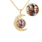 Custom Photo Necklace Moon Style Personalized 18k Gold Plated Pendant Nameplate nowadaysfashion