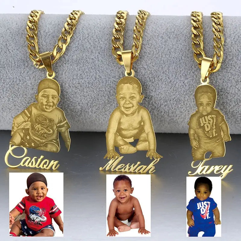 Custom Photo Necklace Picture Pendant Name Memory Jewelry - Blade & Thread