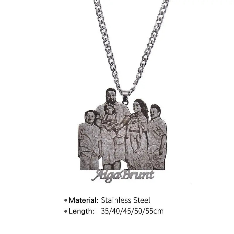 Custom Photo Necklace Picture Pendant Name Memory Jewelry - Blade & Thread