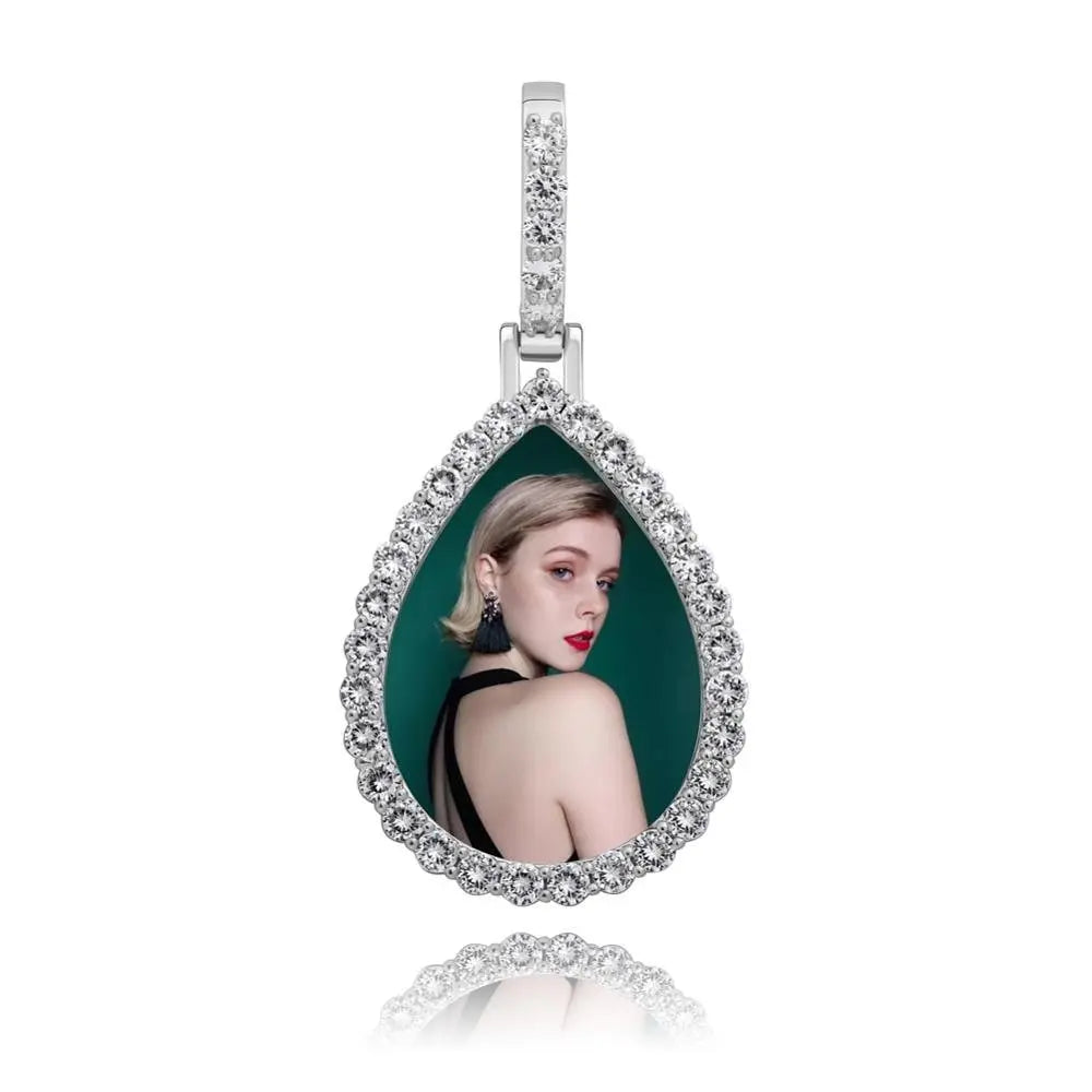 Custom Photo Pendant Drop-shaped Medal Pendant Necklace Hip Hop Jewelry - Blade & Thread