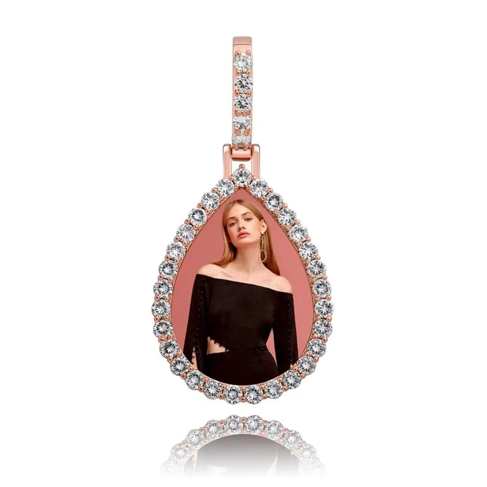 Custom Photo Pendant Drop-shaped Medal Pendant Necklace Hip Hop Jewelry - Blade & Thread