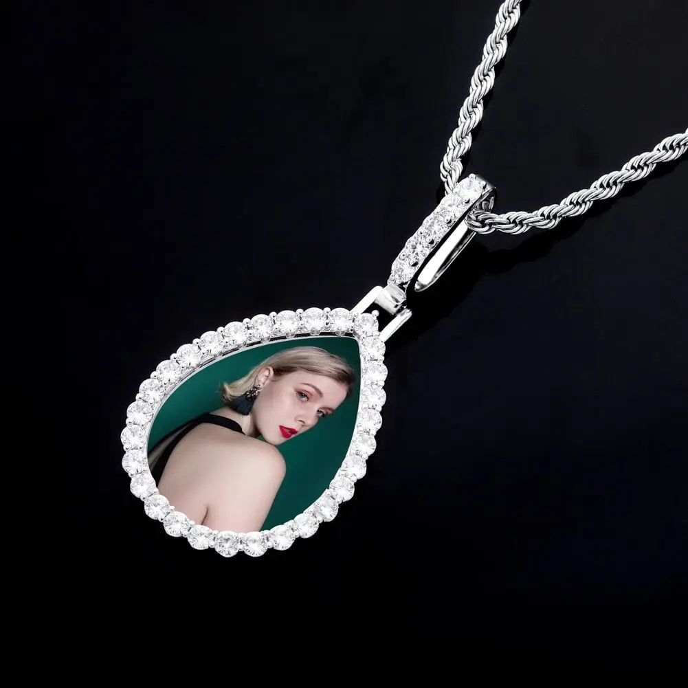 Custom Photo Pendant Drop-shaped Medal Pendant Necklace Hip Hop Jewelry - Blade & Thread