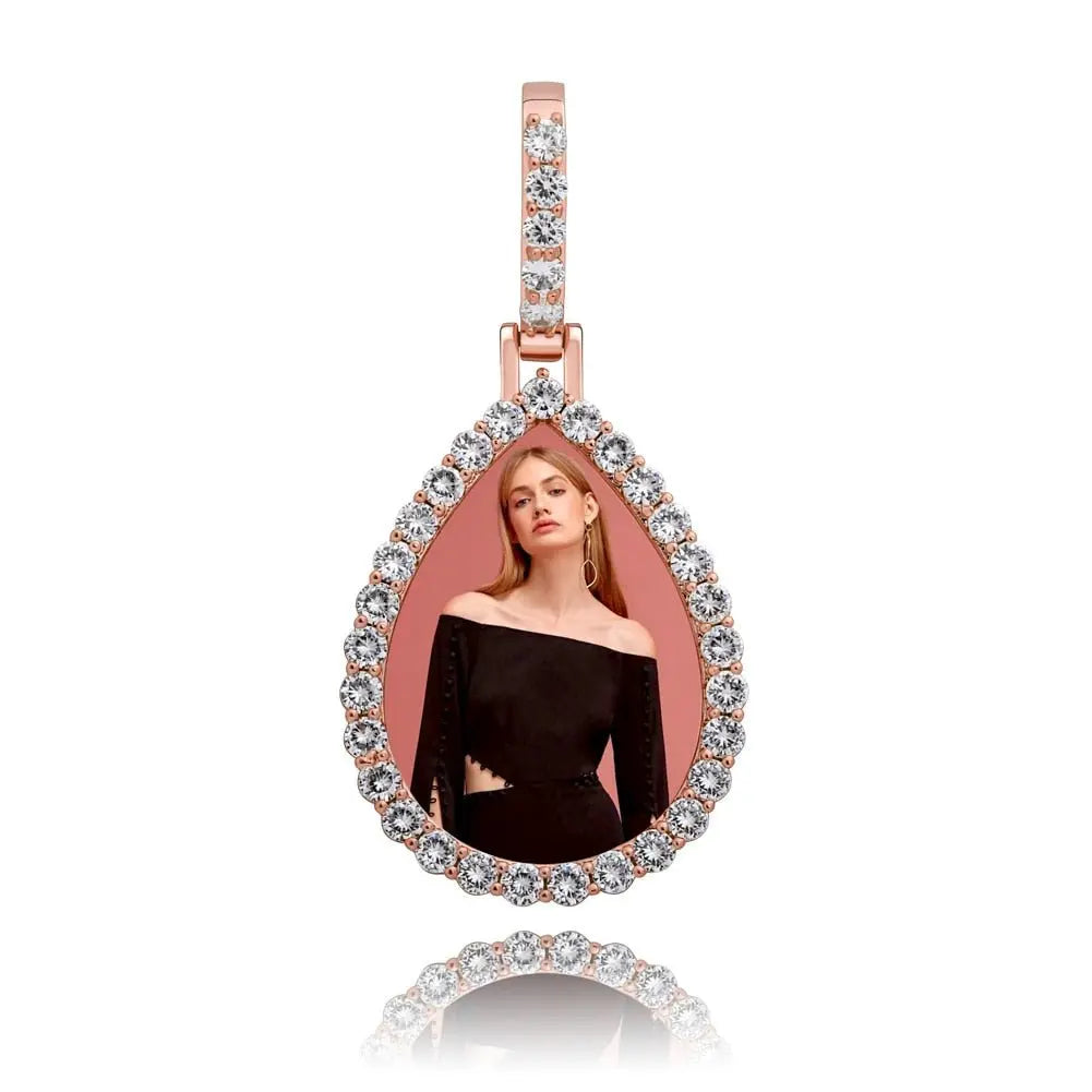 Custom Photo Pendant Drop-shaped Medal Pendant Necklace Hip Hop Jewelry - Blade & Thread