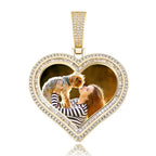 Custom Photo Pendant Heart-shaped Medal Necklace Iced Cubic Zirconia Pendant Hip Hop Jewelry nowadaysfashion