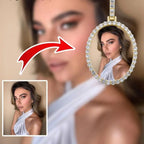 Custom Photo Pendant Oval Medal Pendant Ice Zircon Pendant Necklace Fashion Hip Hop Jewelry nowadaysfashion