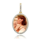 Custom Photo Pendant Oval Medal Pendant Ice Zircon Pendant Necklace Fashion Hip Hop Jewelry nowadaysfashion