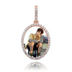 Custom Photo Pendant Oval Medal Pendant Ice Zircon Pendant Necklace Fashion Hip Hop Jewelry nowadaysfashion