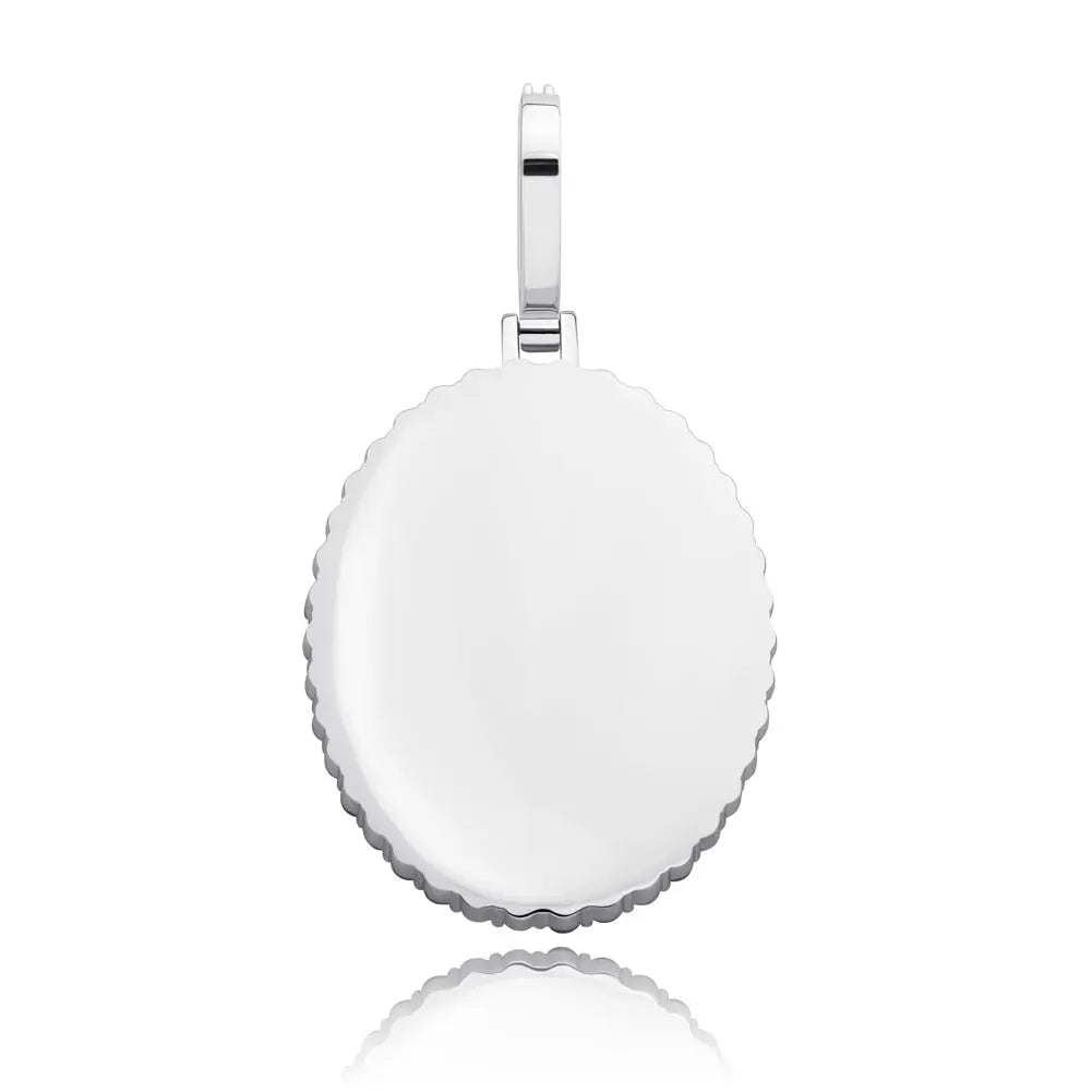 Custom Photo Pendant Oval Medal Pendant Ice Zircon Pendant Necklace Fashion Hip Hop Jewelry nowadaysfashion