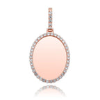 Custom Photo Pendant Oval Medal Pendant Ice Zircon Pendant Necklace Fashion Hip Hop Jewelry nowadaysfashion