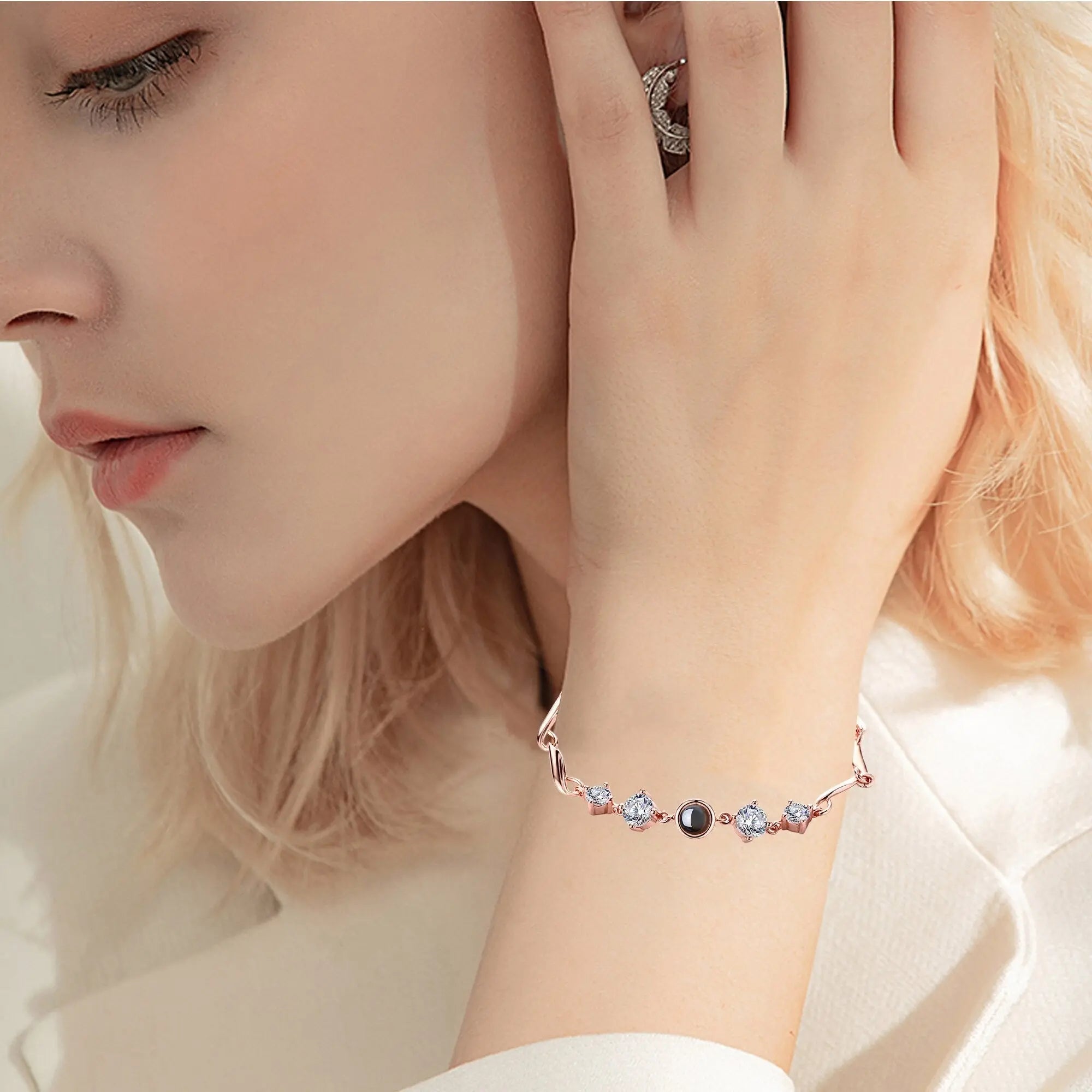 Custom photo Projection Bracelet Jewelry with Silver/Rose Gold Color nowadaysfashion