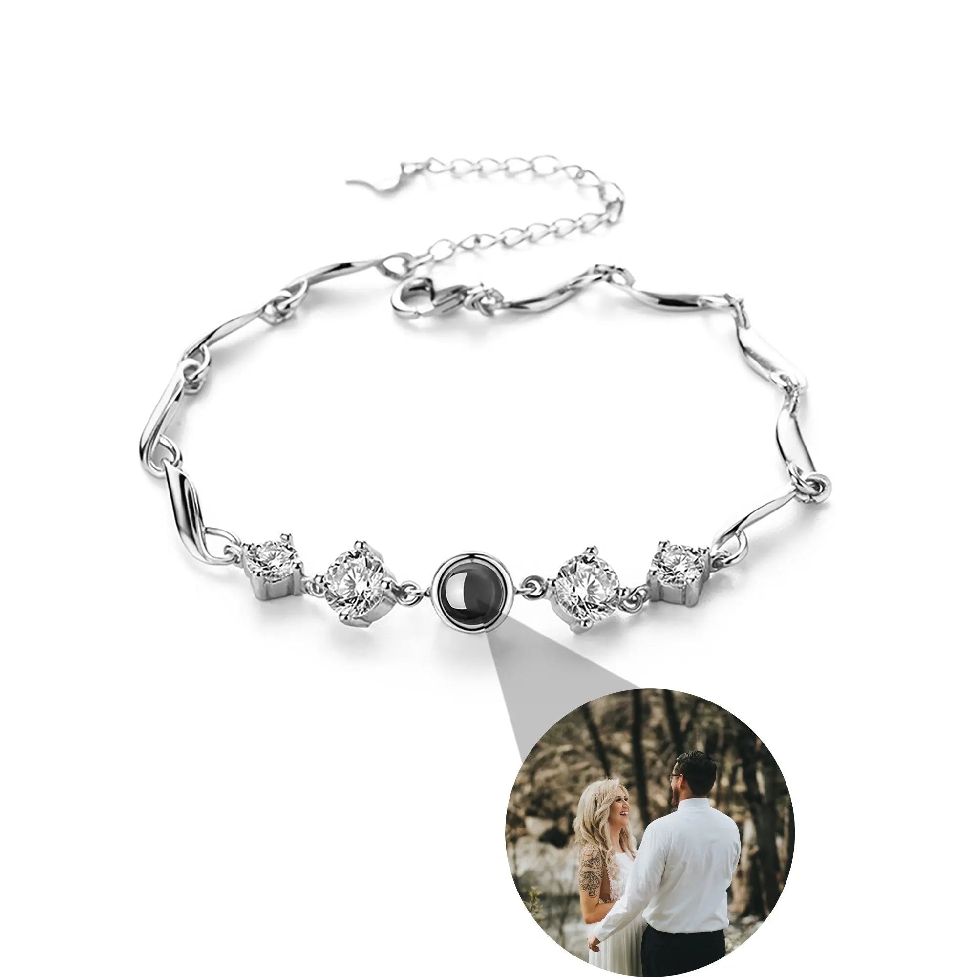 Custom photo Projection Bracelet Jewelry with Silver/Rose Gold Color nowadaysfashion