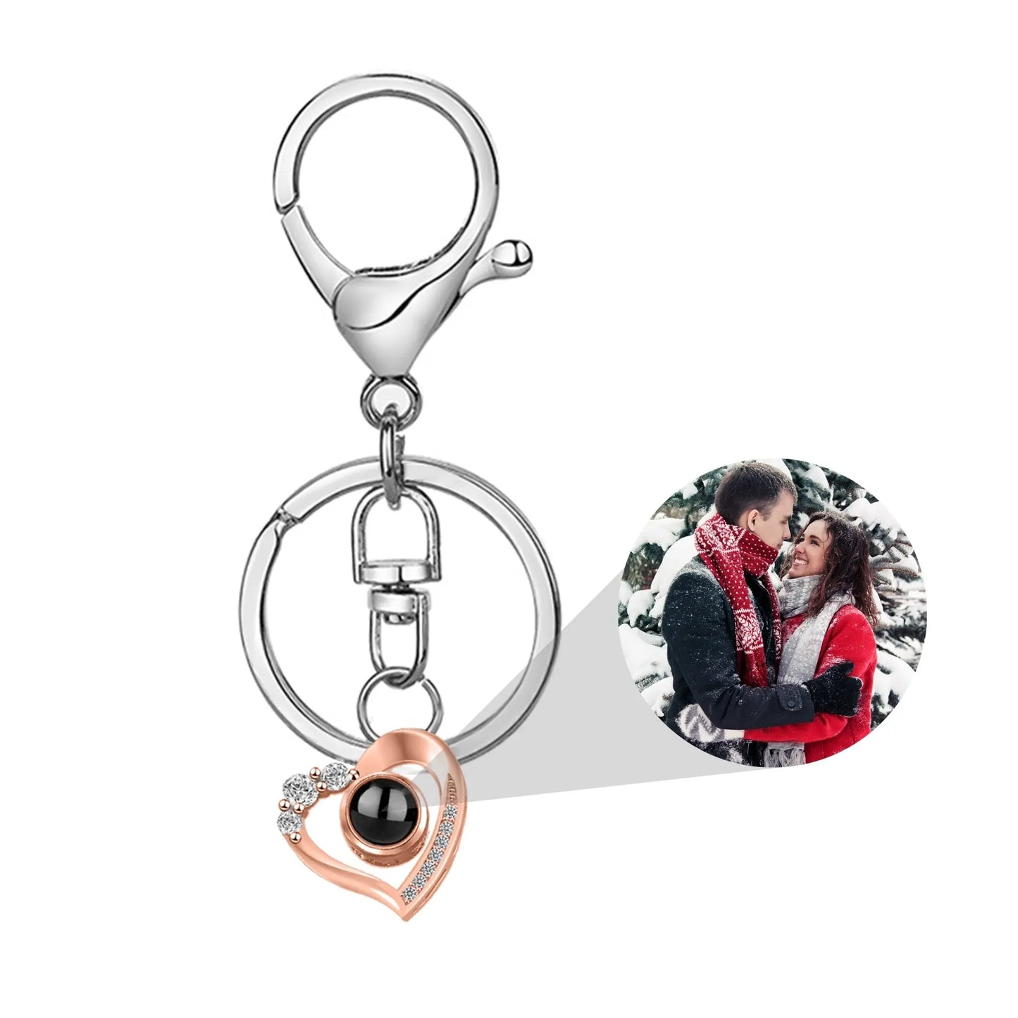Custom Photo Projection Keychain Simple Style love Projection Keychain - Blade & Thread