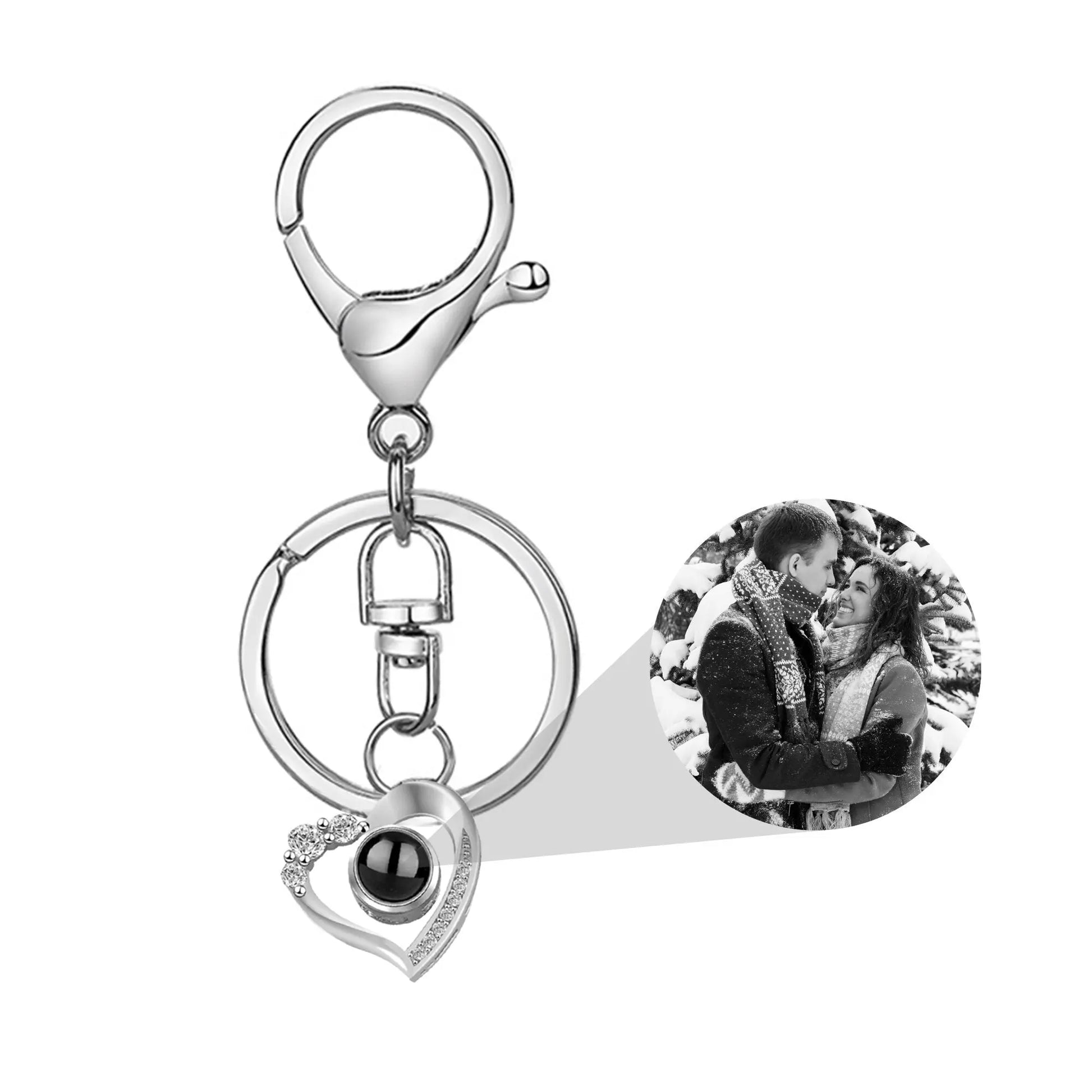 Custom Photo Projection Keychain Simple Style love Projection Keychain - Blade & Thread