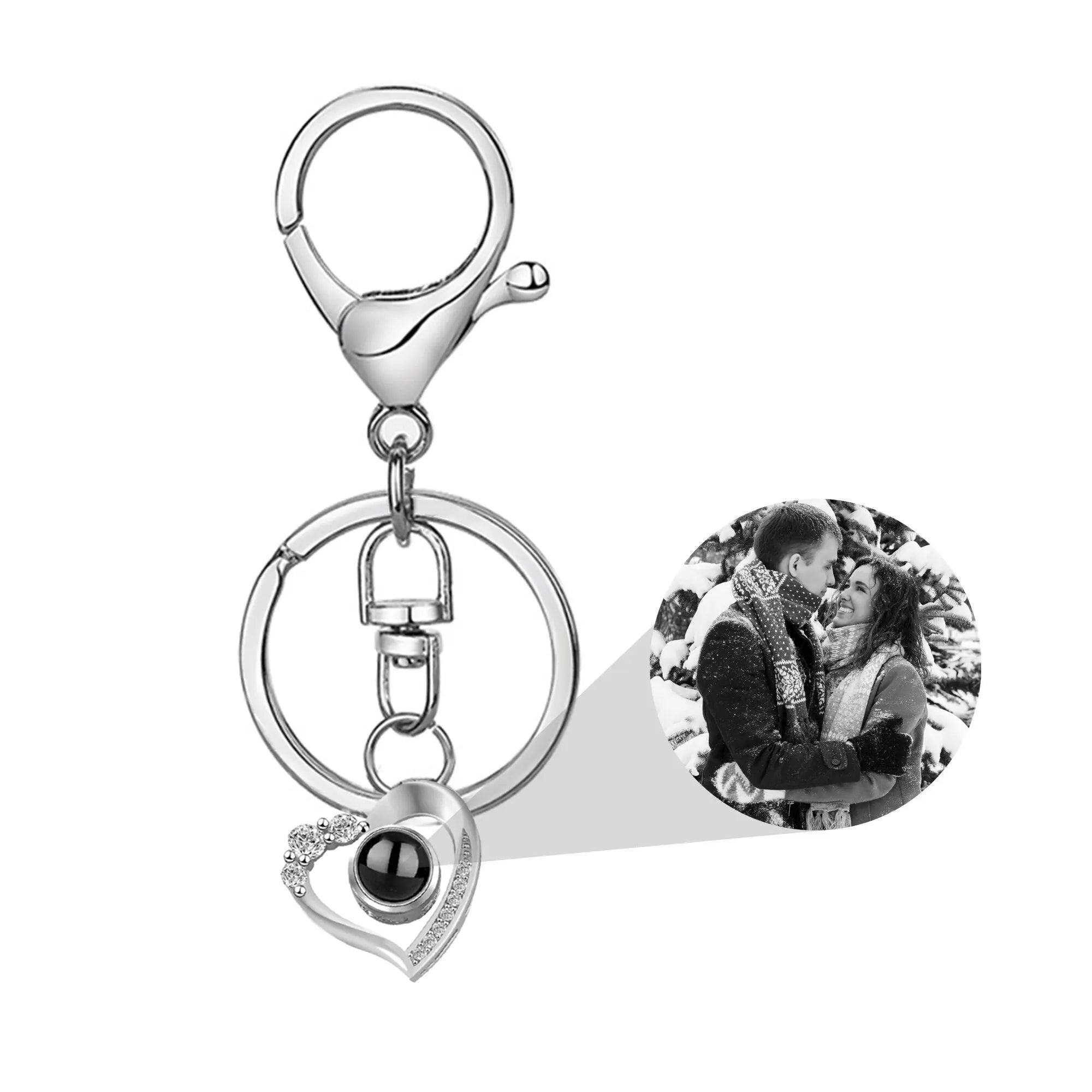Custom Photo Projection Keychain Simple Style love Projection Keychain nowadaysfashion