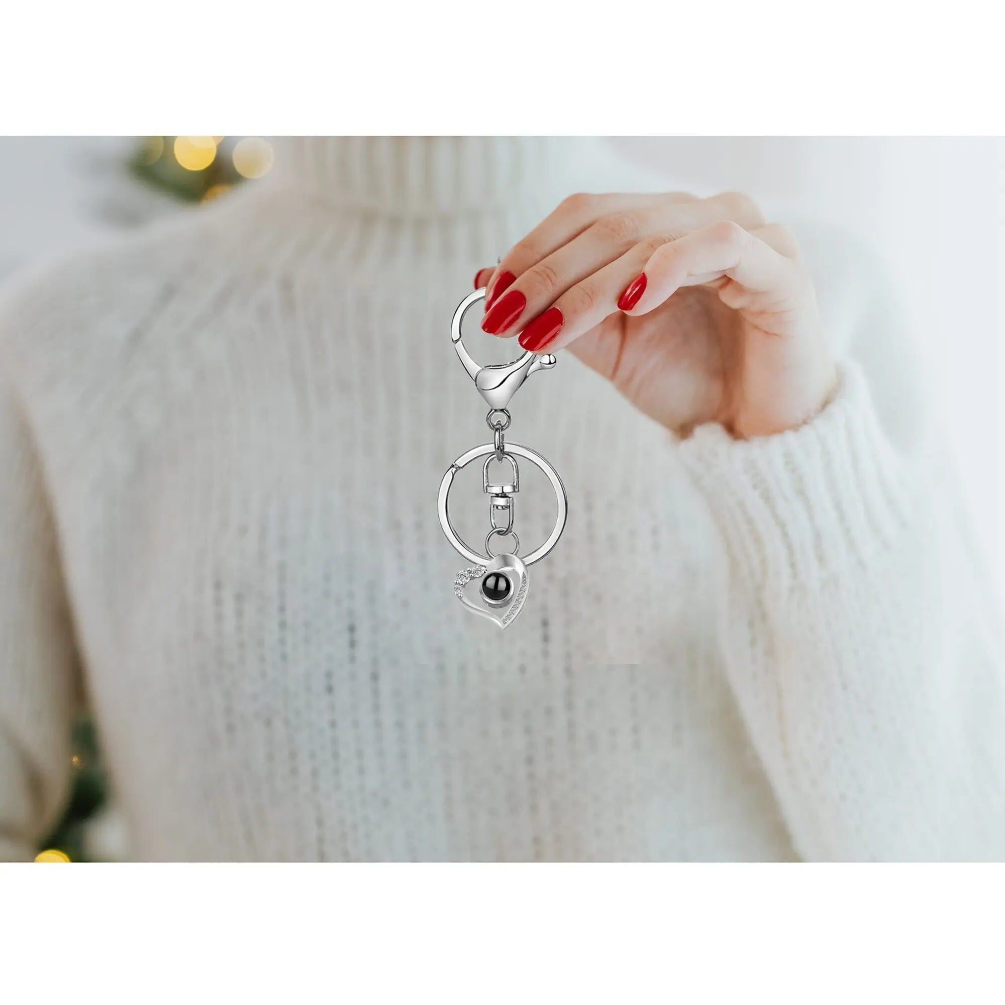 Custom Photo Projection Keychain Simple Style love Projection Keychain nowadaysfashion