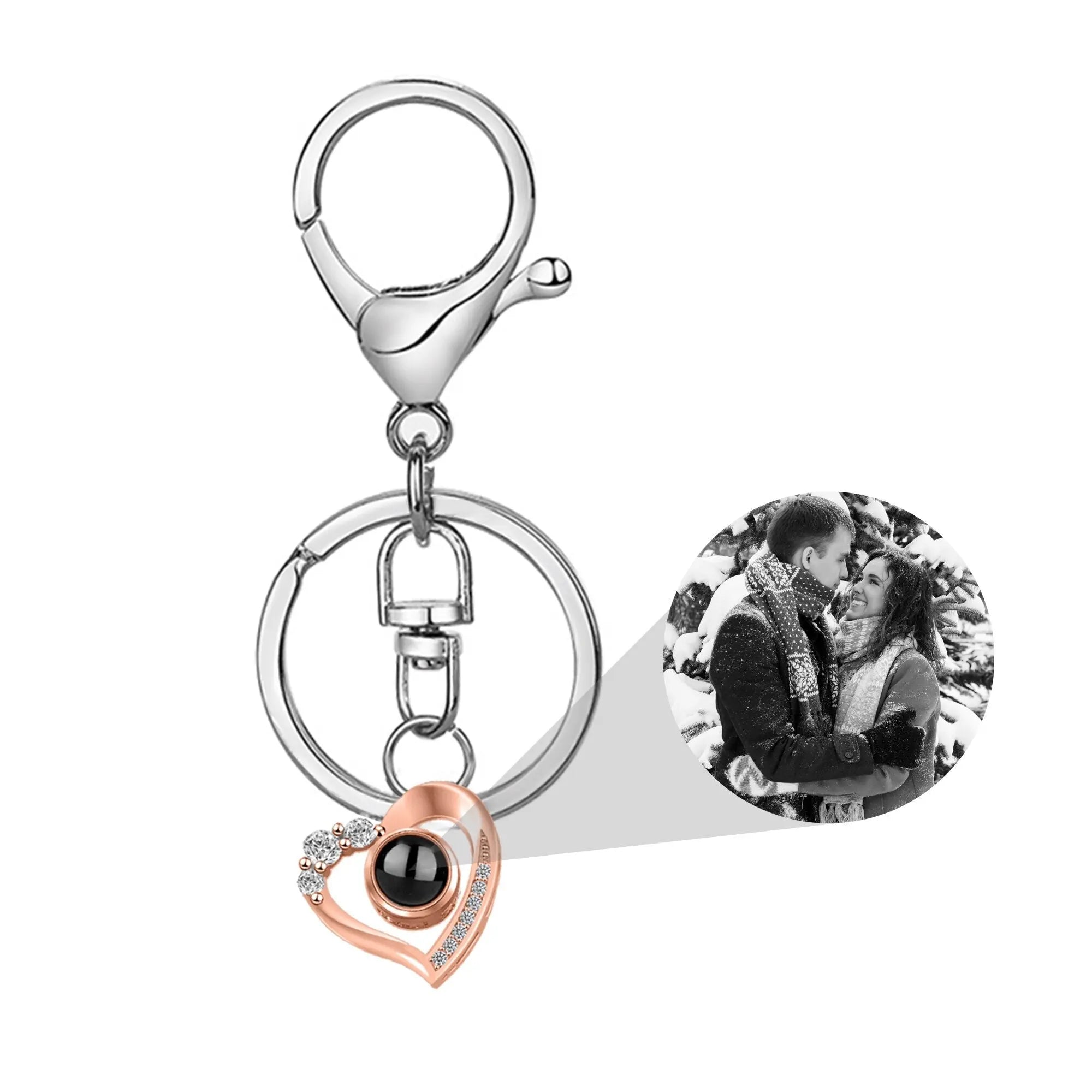 Custom Photo Projection Keychain Simple Style love Projection Keychain nowadaysfashion