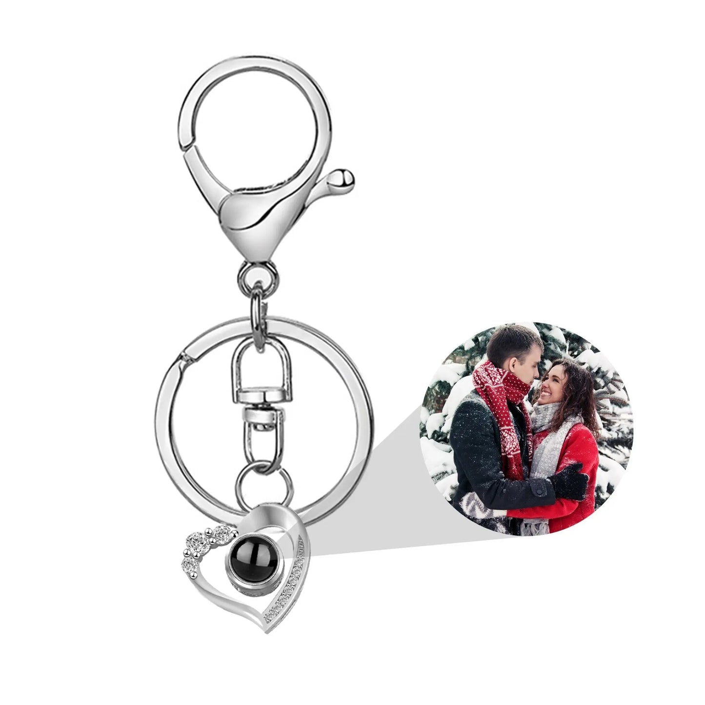 Custom Photo Projection Keychain Simple Style love Projection Keychain - Blade & Thread