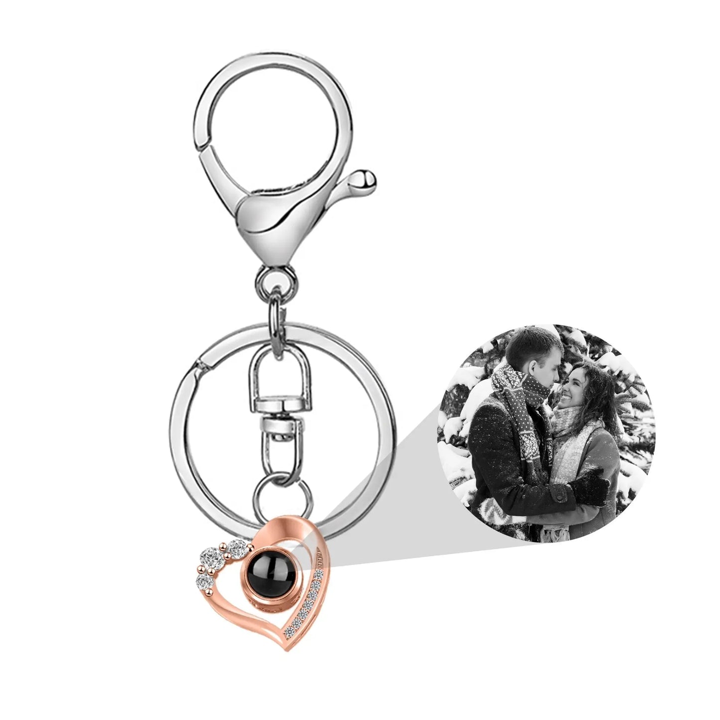 Custom Photo Projection Keychain Simple Style love Projection Keychain - Blade & Thread
