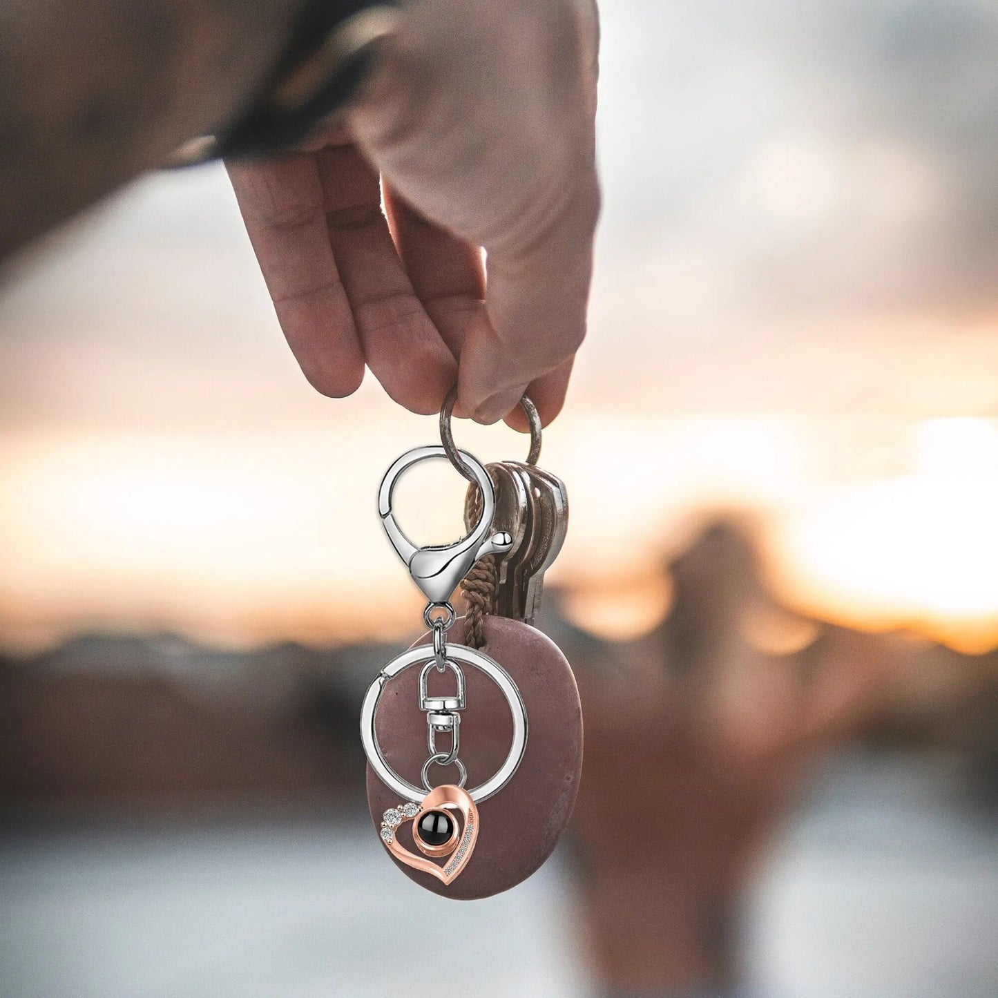 Custom Photo Projection Keychain Simple Style love Projection Keychain - Blade & Thread