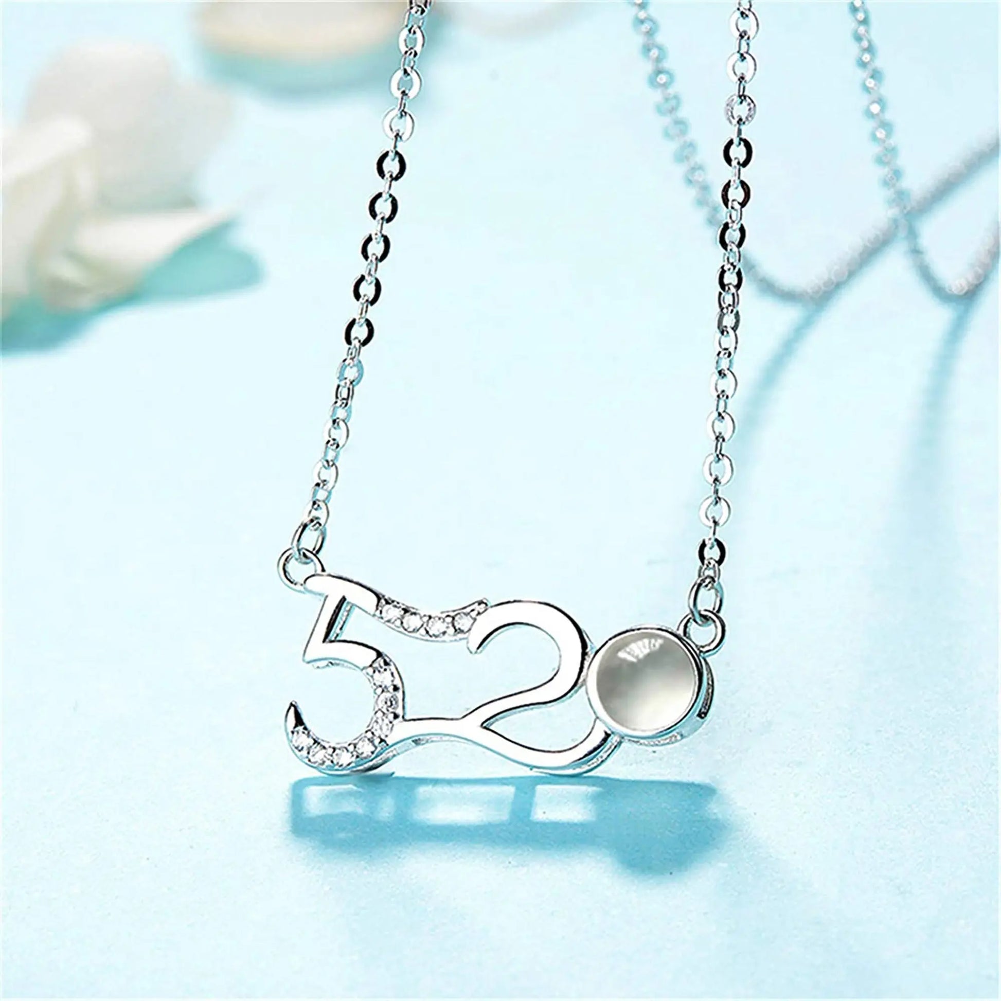 Custom Photo Projection Pendant Personalized Charm 520 Shape Crystal Necklace - Blade & Thread