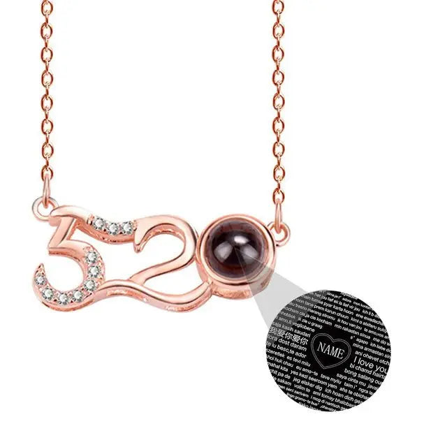 Custom Photo Projection Pendant Personalized Charm 520 Shape Crystal Necklace nowadaysfashion