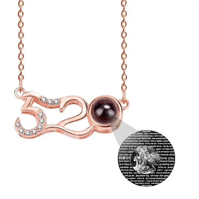 Custom Photo Projection Pendant Personalized Charm 520 Shape Crystal Necklace - Blade & Thread