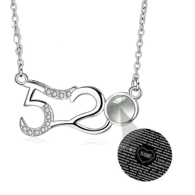 Custom Photo Projection Pendant Personalized Charm 520 Shape Crystal Necklace nowadaysfashion