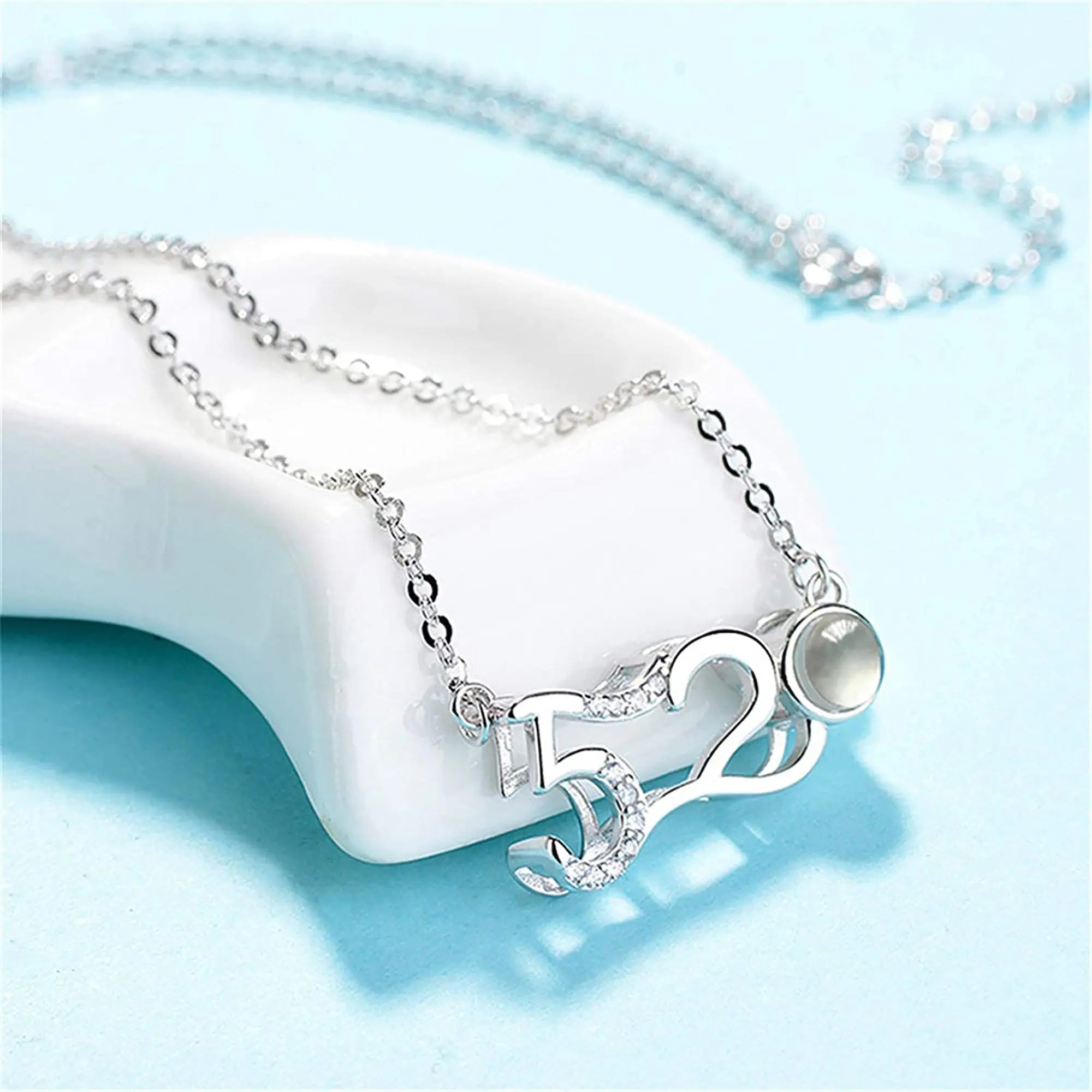Custom Photo Projection Pendant Personalized Charm 520 Shape Crystal Necklace nowadaysfashion