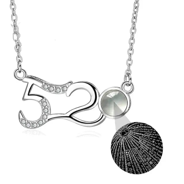 Custom Photo Projection Pendant Personalized Charm 520 Shape Crystal Necklace nowadaysfashion
