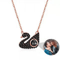 Custom Photo Projection Swan Pendant Necklace nowadaysfashion