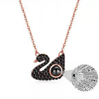 Custom Photo Projection Swan Pendant Necklace nowadaysfashion