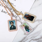 custom photo square medallion pendant hip hop fashion jewelry nowadaysfashion