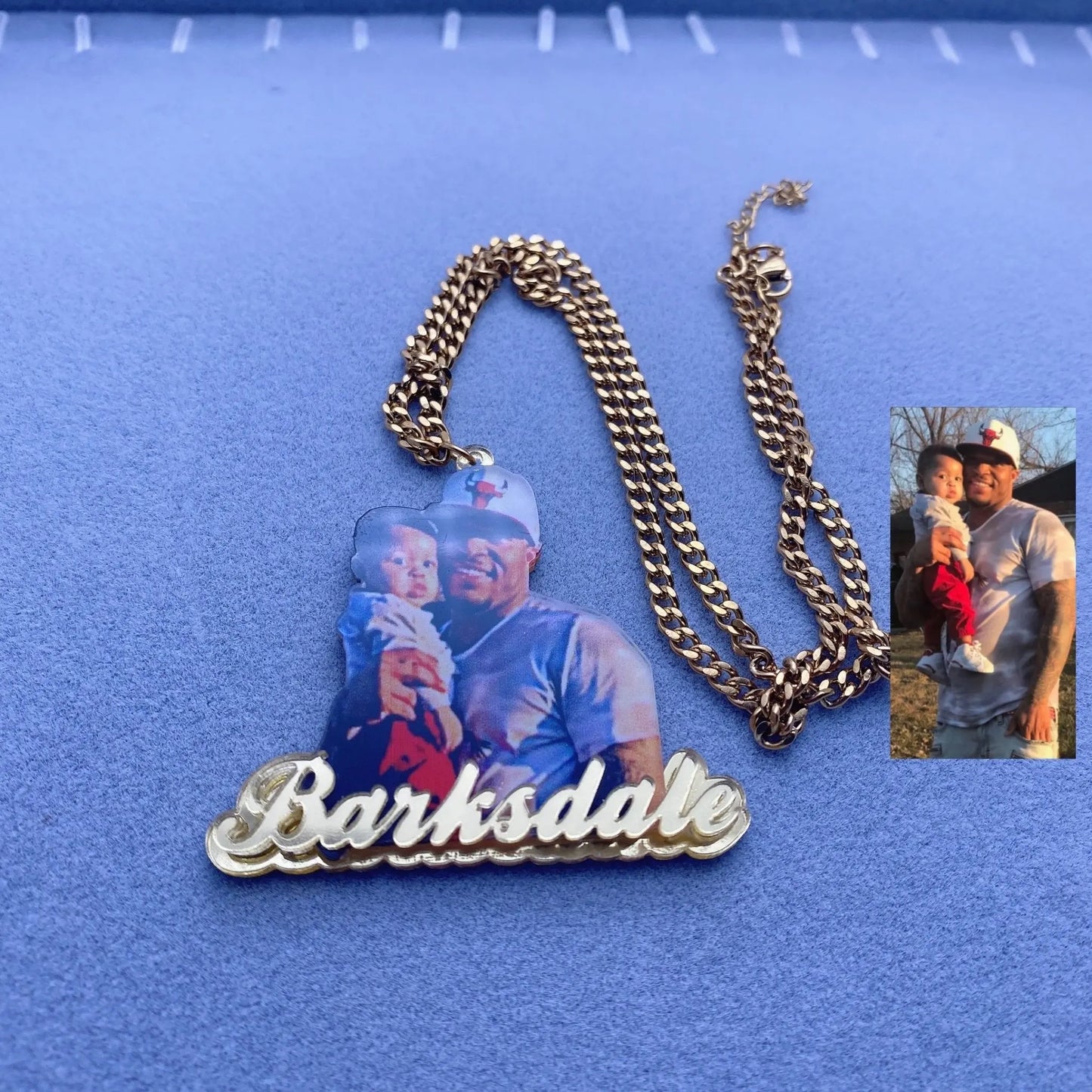Custom Picture Name Necklace Custom Jewelry Pendant With Picture Chain Necklace - Blade & Thread