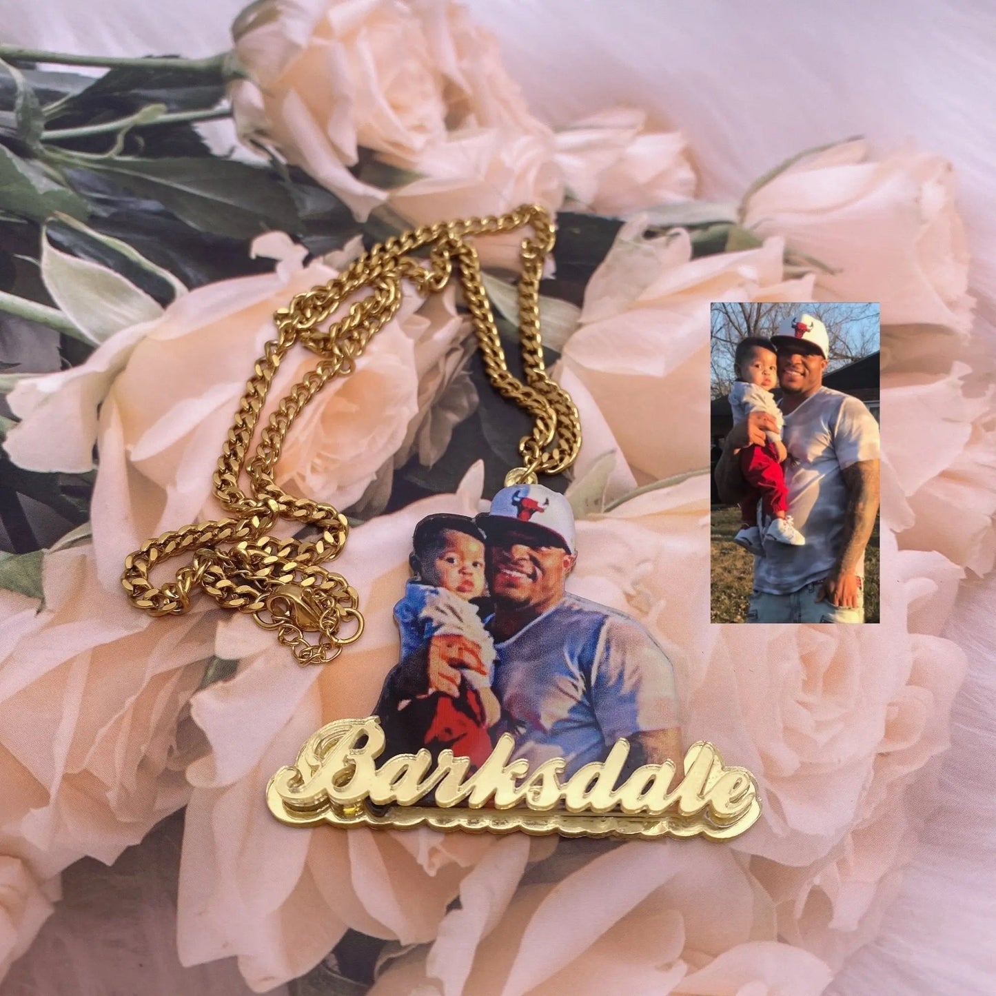 Custom Picture Name Necklace Custom Jewelry Pendant With Picture Chain Necklace - Blade & Thread