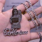 Custom Picture with Diamond Necklace Custom Nameplate Pendent Necklace nowadaysfashion