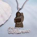 Custom Picture with Diamond Necklace Custom Nameplate Pendent Necklace nowadaysfashion