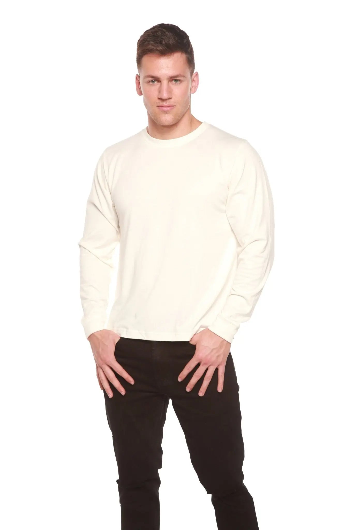 Custom Printed Men's Bamboo Viscose/Organic Cotton Long Sleeve T-Shirt - Blade & Thread